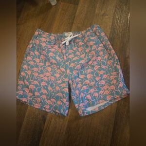 JCrew Flex Swimwear Flamingo Print Swim Shorts